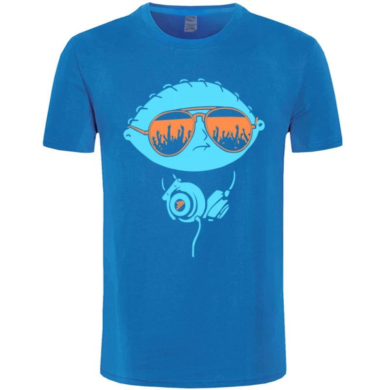 DJ Stewie Hip Hop T-Shirt - 100% Cotton Crew Neck | Heavy Metal Rapper Tees for Men | Custom Street Music Tops for Summer - Premium  from Lizard Vigilante - Just $23.99! Shop now at Lizard Vigilante