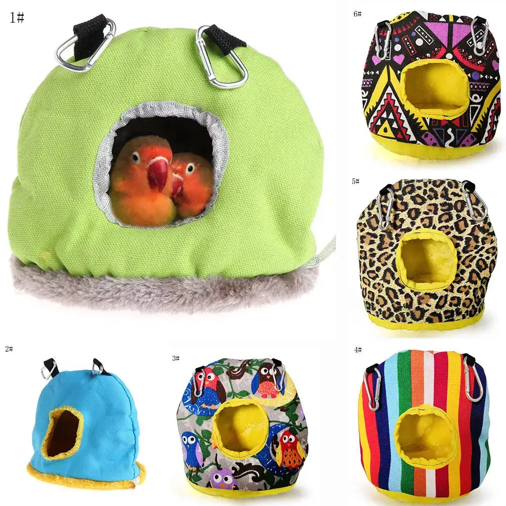 Pet Bird Supplies Round Warm Nest for Birds Parrot Birdhouse Cotton Hammock Bird Cages Parakeet Budgie Hut Tent Bed Hanging Cave