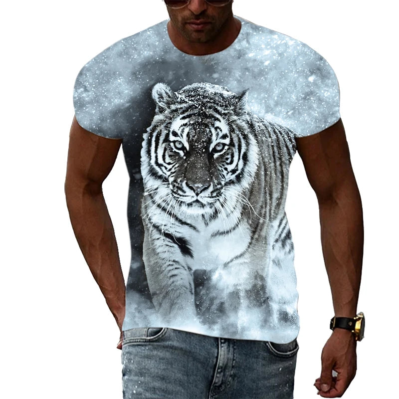 Men's Polyester Tiger Graphic T-Shirt - Premium T-shirt from Lizard Vigilante - Just $22.99! Shop now at Lizard Vigilante