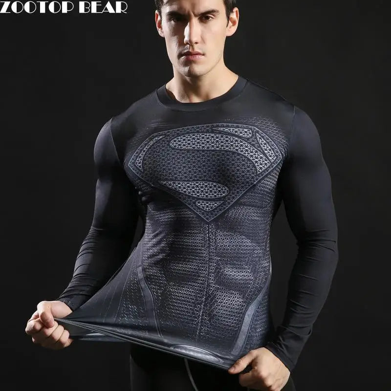 Superheroes 3D Printed Tshirts Men Compression Shirts Long Sleeve Tops Fitness T-shirts Novelty Slim Tights Tee Male Cosplay Costume - Premium  from Lizard Vigilante - Just $23.99! Shop now at Lizard Vigilante