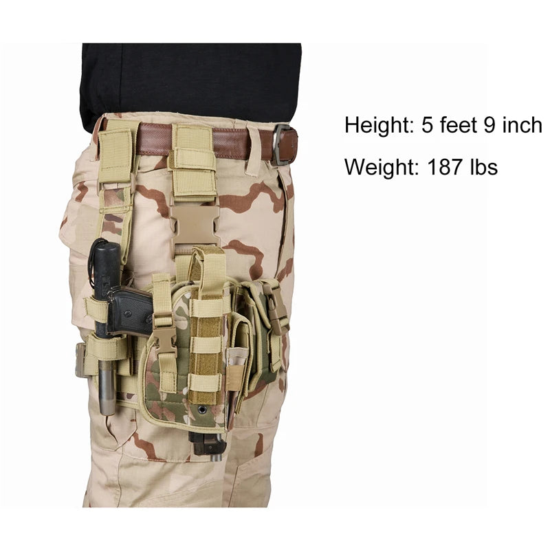 Tactical Leg Gun Holster Outdoor Multi-function Camouflage Bag Tied Leg Pistol Protective Cover Phone Pocket Hunting Gear - Premium  from Lizard Vigilante - Just $29.99! Shop now at Lizard Vigilante