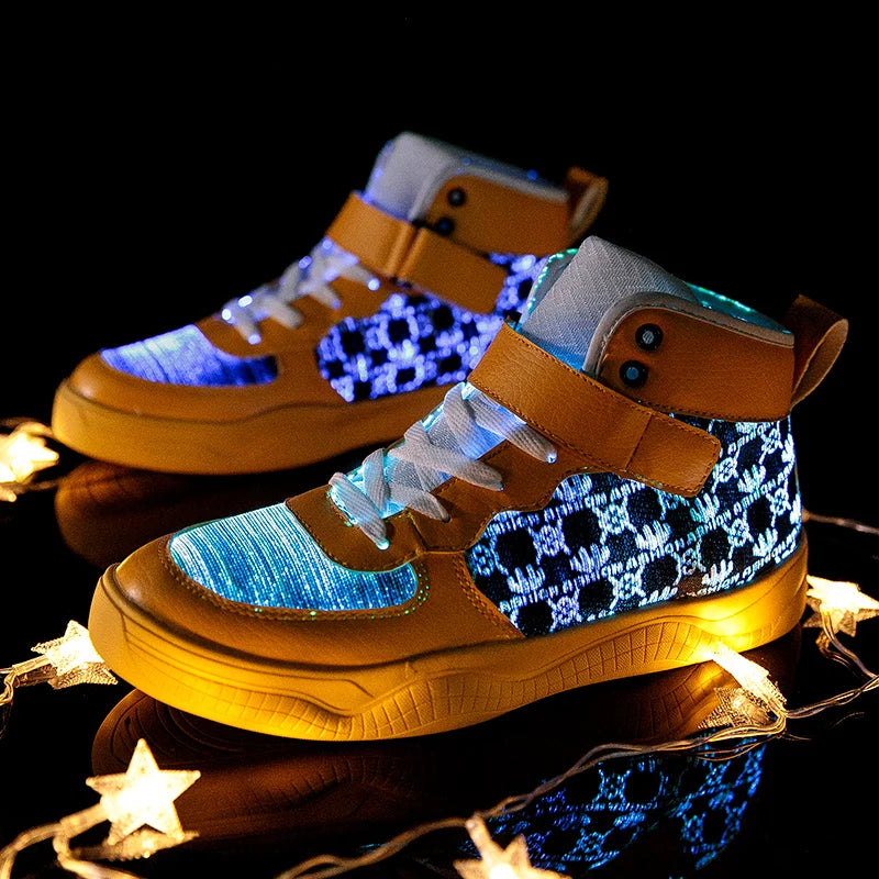 UncleJerry 2020 New Fiber Optic Shoes big boys girls and adult USB Rechargeable Glowing Sneakers Party Shoes Cool Street Shoes - Premium  from Lizard Vigilante - Just $73.99! Shop now at Lizard Vigilante