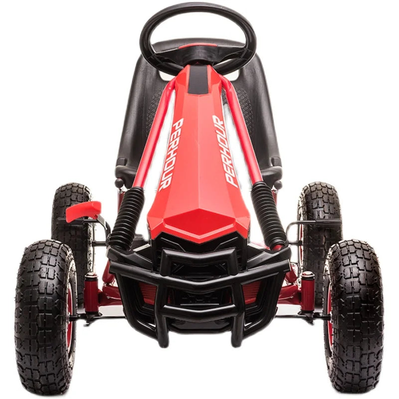 4-Wheeled Pedal Powered Go Cart With Steering Wheel & Adjustable Seat, Outdoor Off-Road Ride On Car For 3-9 Ages Boys Girls - Premium pedal cart from Lizard Vigilante - Just $305.99! Shop now at Lizard Vigilante