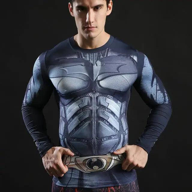 Superheroes 3D Printed Tshirts Men Compression Shirts Long Sleeve Tops Fitness T-shirts Novelty Slim Tights Tee Male Cosplay Costume - Premium  from Lizard Vigilante - Just $23.99! Shop now at Lizard Vigilante