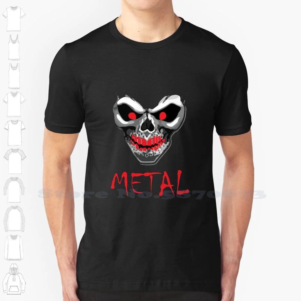 Heavy Metal Music Skull Devil 100% Cotton T-Shirt Heavy Metal Music Hard And Roll Dark Underground Emo Electric Guitar Case Cool - Premium T-Shirt from Lizard Vigilante - Just $21.99! Shop now at Lizard Vigilante