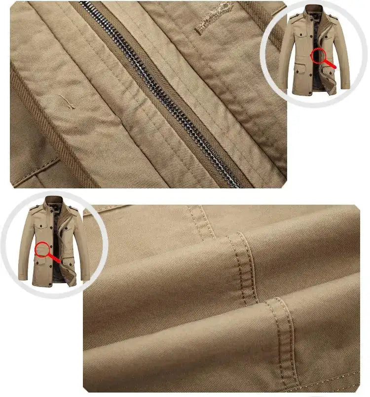 High Quality Men's Casual Jacket 6XL Male Windbreaker Oversized Cotton Classic Jackets Men Clothing Trench Coat A4F5806