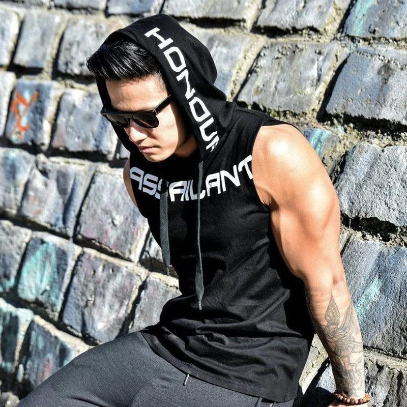 Men Tank Tops Gym Clothing Fitness Sleeveless hoodies Vests Cotton Singlets Men Joggers vest Bodybuilding casual Clothing - Premium  from Lizard Vigilante - Just $30.99! Shop now at Lizard Vigilante