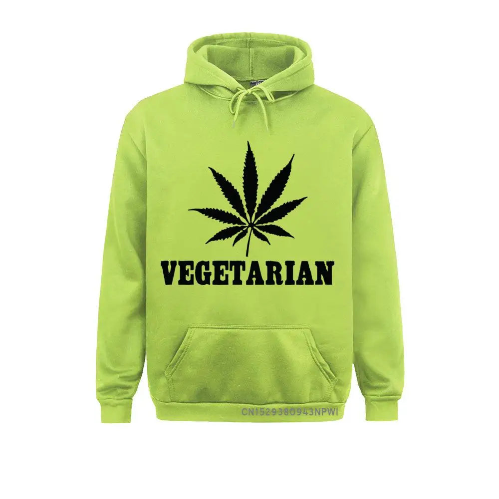 Vegetarian Weed Gift Sweatshirt for Men – Green Hemp Leaves Statement Hoodie, Funny Sportswear - Premium Long-sleeve hoodie from Lizard Vigilante - Just $34.99! Shop now at Lizard Vigilante