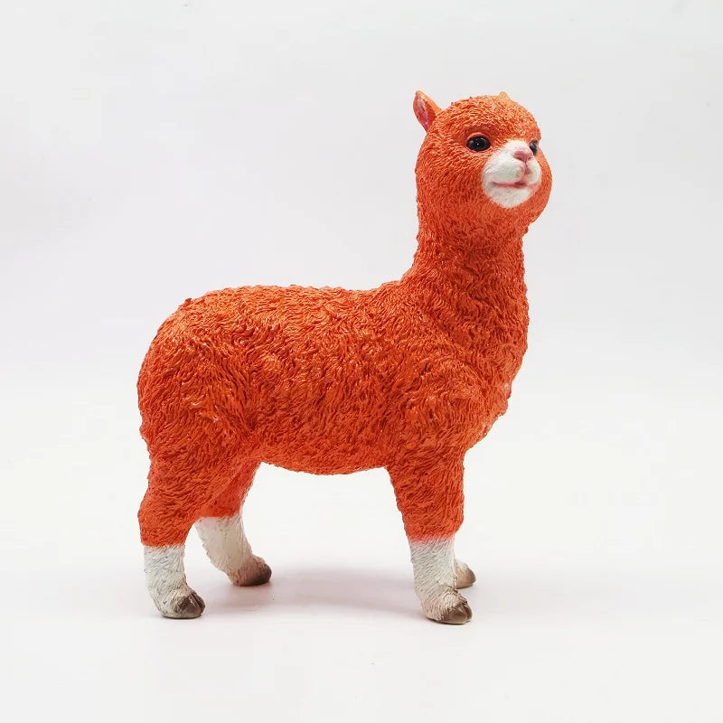 Home Decor Resin Crafts Creative Simulation Alpaca Statue Resin Decoration Home Garden Shopping Mall  Animal Ornament Sculpture