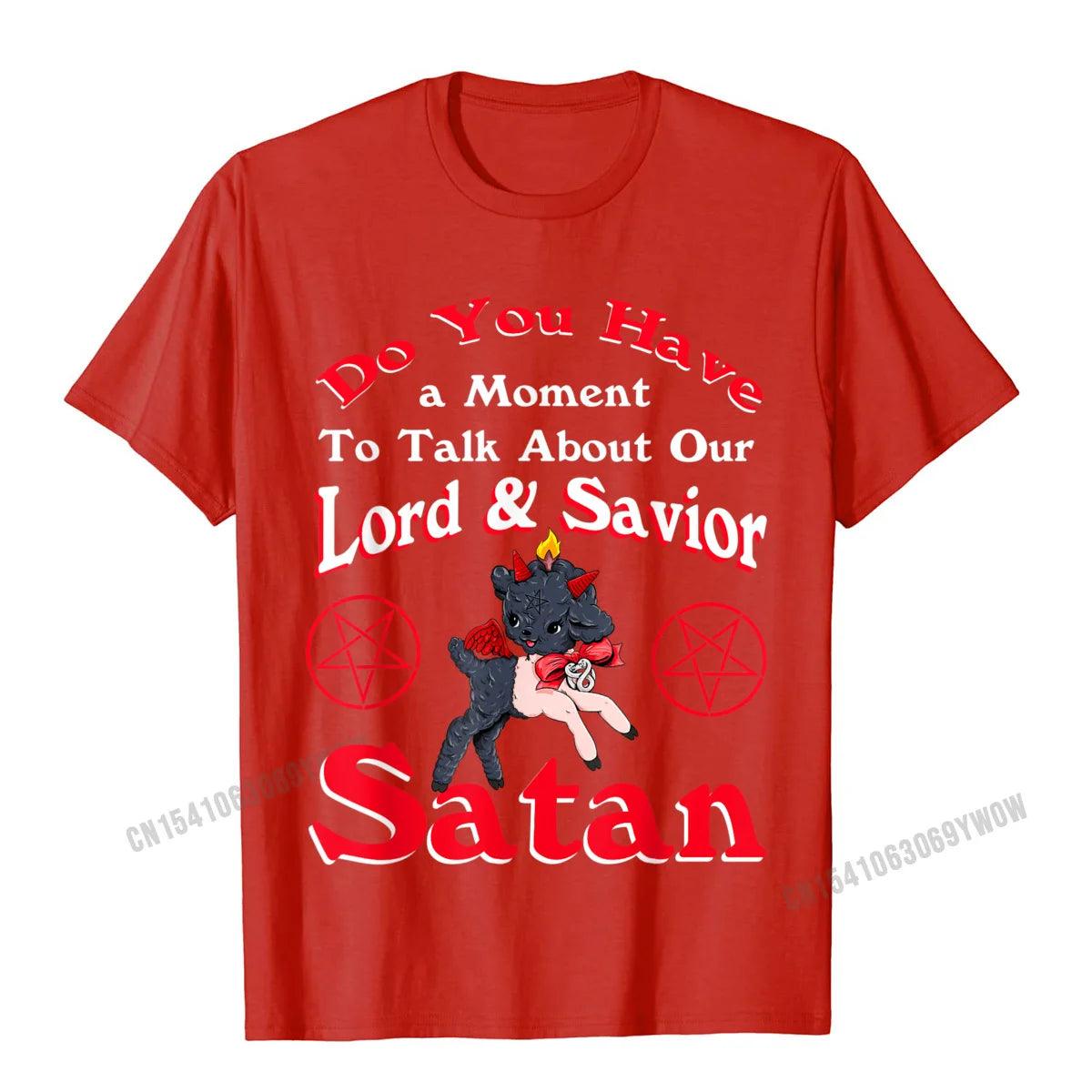 Satan Pentagram Funny Satanic Cute Baphomet Goat Occult T-Shirt Camisas Men Top T-Shirts For Men Tops Shirts Fashion Summer - Lizard Vigilante