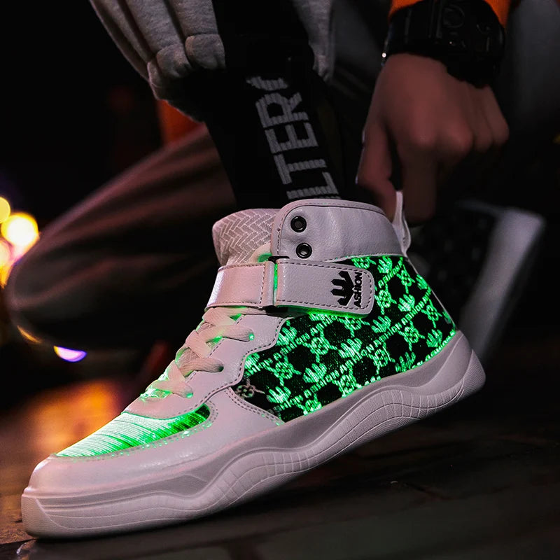 UncleJerry 2020 New Fiber Optic Shoes big boys girls and adult USB Rechargeable Glowing Sneakers Party Shoes Cool Street Shoes - Premium  from Lizard Vigilante - Just $73.99! Shop now at Lizard Vigilante