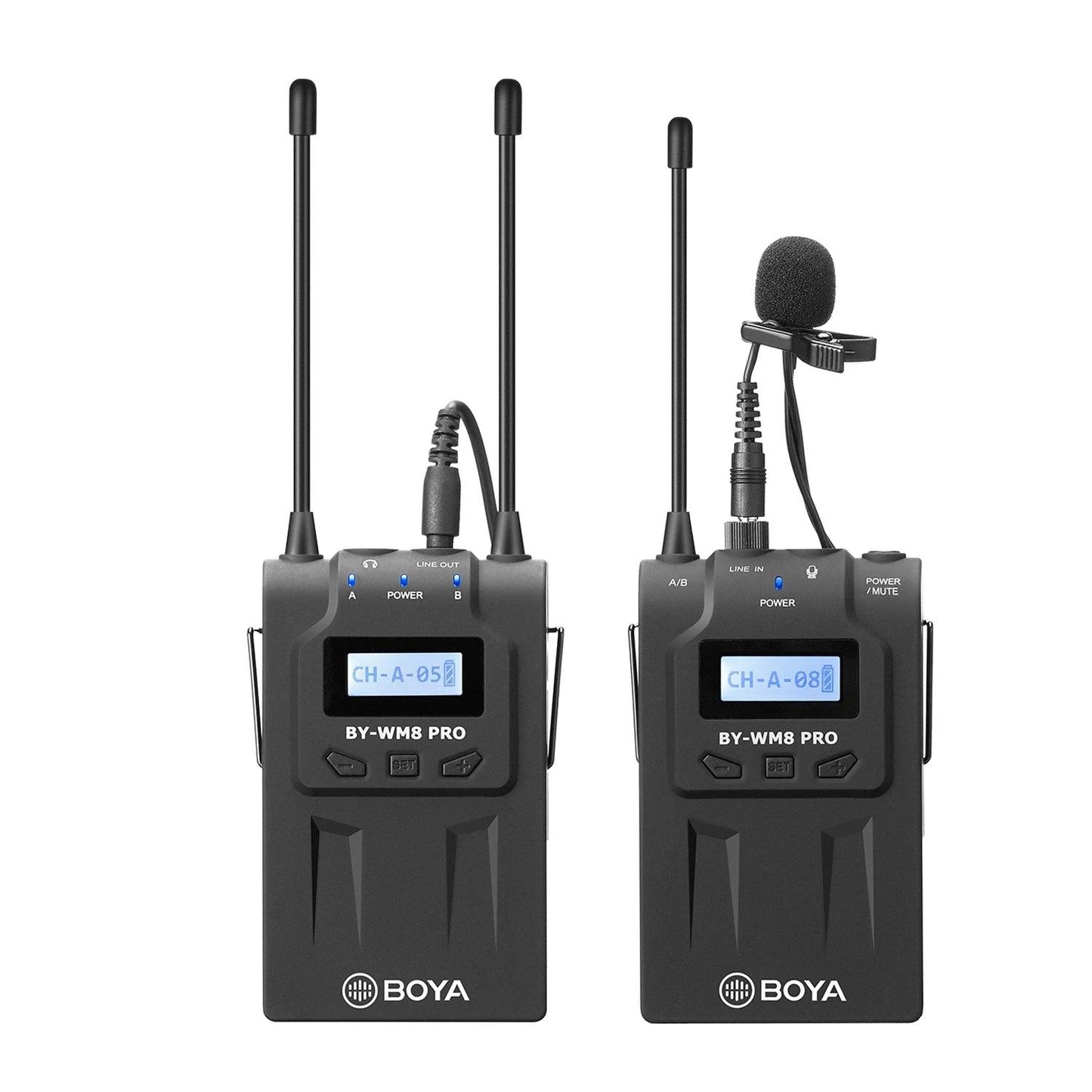 BOYA BY-WM8 Pro Professional Dual-Channel UHF Wireless Lavalier Lapel Microphone System for Camera iPhone PC DSLR LiveBroadcast - Lizard Vigilante