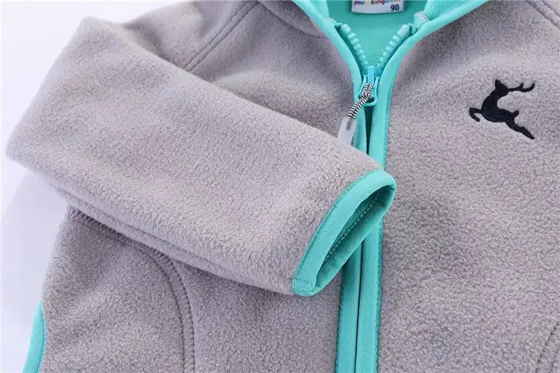 Mudkingdom Autumn Spring Girls Boys Hooded Fleece Jacket Windbreaker Zip up Reindeer Outerwear for Kids Clothes Children's Coat