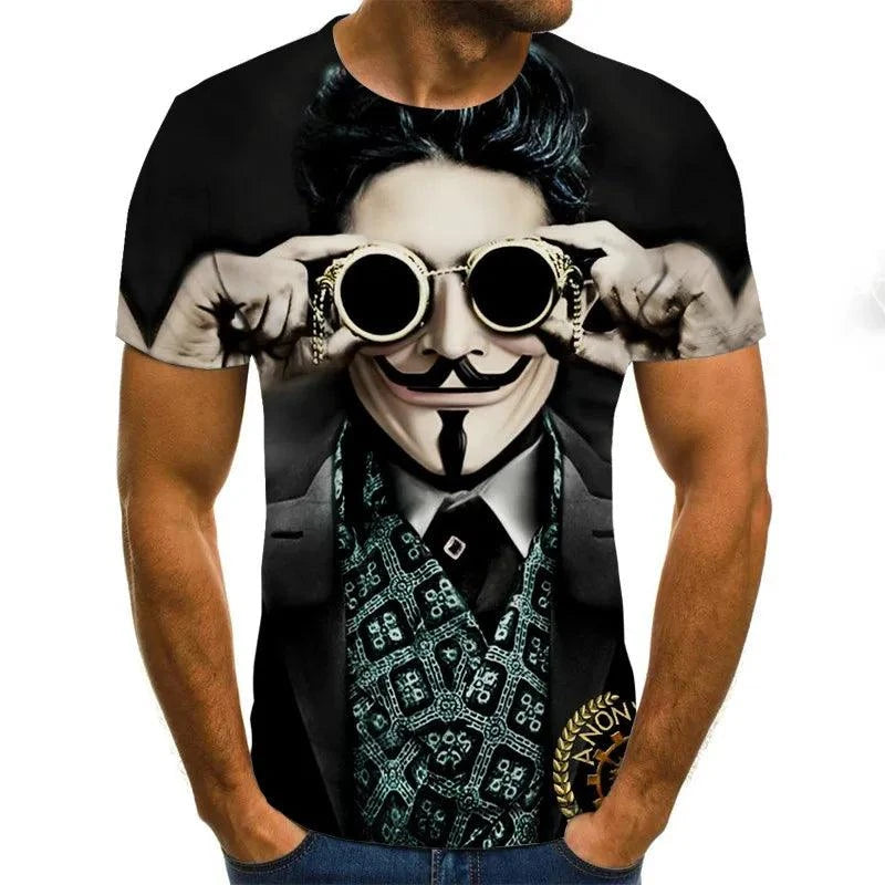 Joker 3D Print T Shirt Men Women Vendetta Tshirt Summer Casual Short Sleeve O-neck Streetwear Tops & Tees - Premium T-shirt from Lizard Vigilante - Just $24.39! Shop now at Lizard Vigilante