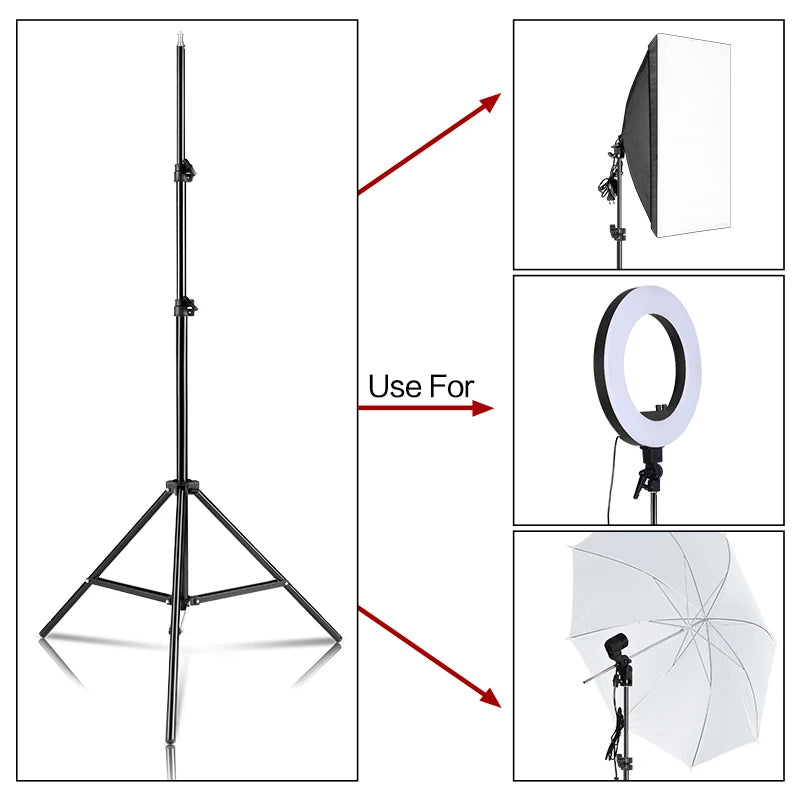 200cm Adjustable Photography Tripod Light Stand with 1/4 Screw Head, Lightweight Aluminum Tripod for Ring Light, Phone & DSLR Cameras – Pro Photo Studio Support - Premium light stand from Lizard Vigilante - Just $21.99! Shop now at Lizard Vigilante