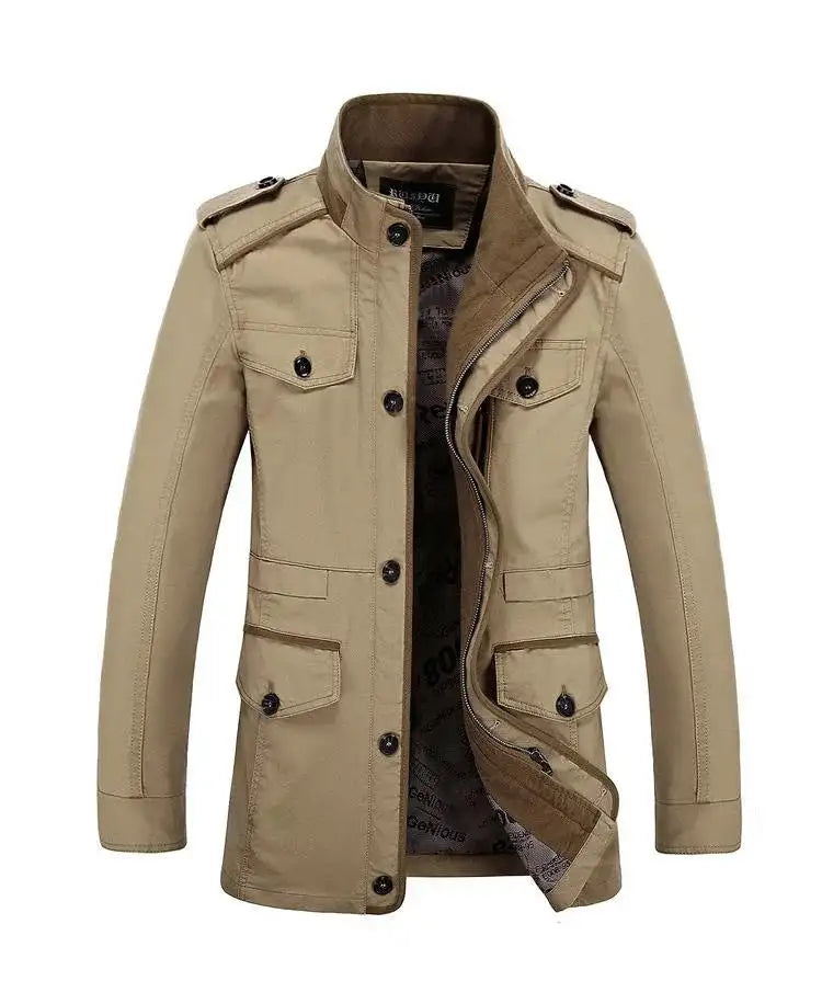 High Quality Men's Casual Jacket 6XL Male Windbreaker Oversized Cotton Classic Jackets Men Clothing Trench Coat A4F5806