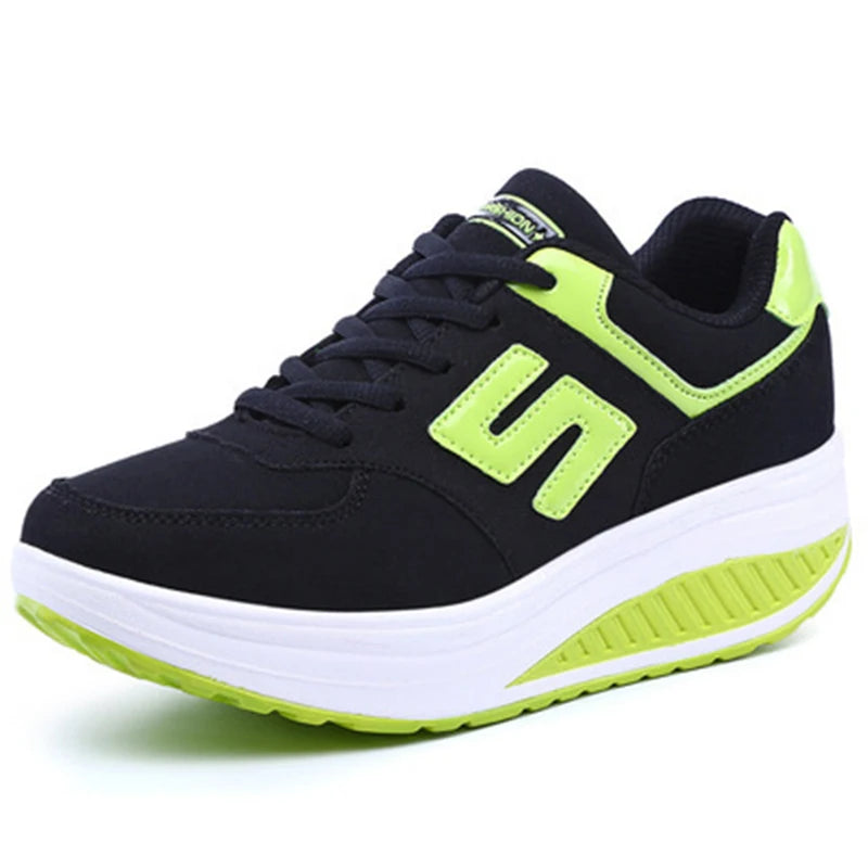 Women's Sneakers Platform Wedge Light Weight zapatillas Running Shoes For Woman Swing Shoes Breathable Sports Slimming - Premium  from Lizard Vigilante - Just $48.99! Shop now at Lizard Vigilante