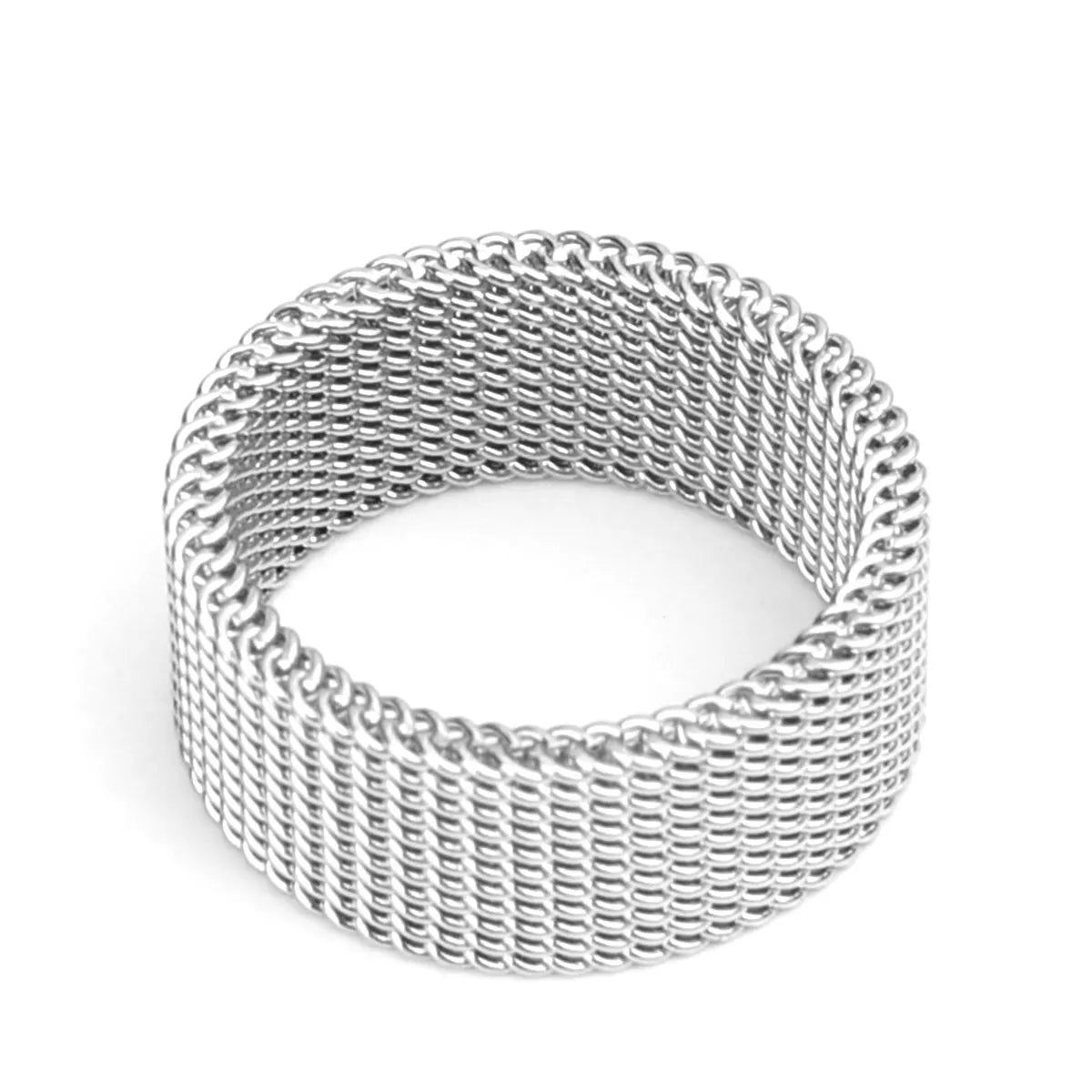 1 Piece Punk Circle Twist Weaving Joint Ring 304 Stainless Steel Unadjustable Silver Color Geometric Twist Minimalist Jewelry - Premium ring from Lizard Vigilante - Just $17.99! Shop now at Lizard Vigilante