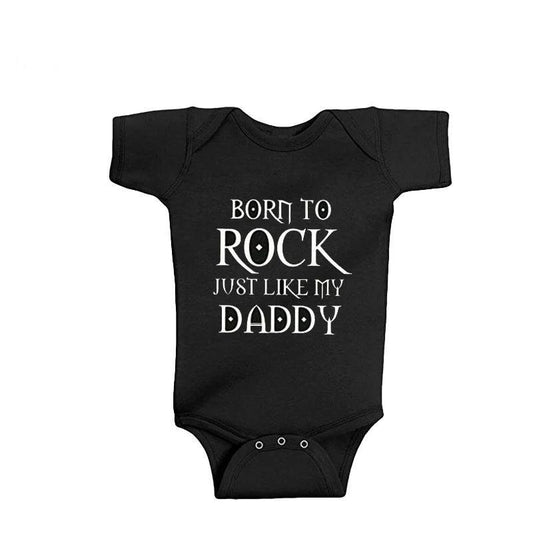 New Arrival Baby Clothes Rock Black Cotton Short Sleeve Baby Bodysuit Baby Boys Girls Clothes Funny Baby Clothing 0-18M - Premium baby clothes from Lizard Vigilante - Just $22.49! Shop now at Lizard Vigilante