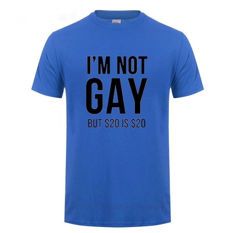 I'm Not Gay But 20 is 20 Funny T-shirt For Man Bisexual Lesbian LGBT Gay Pride Birthdays Party Gifts Cotton T Shirt - Lizard Vigilante