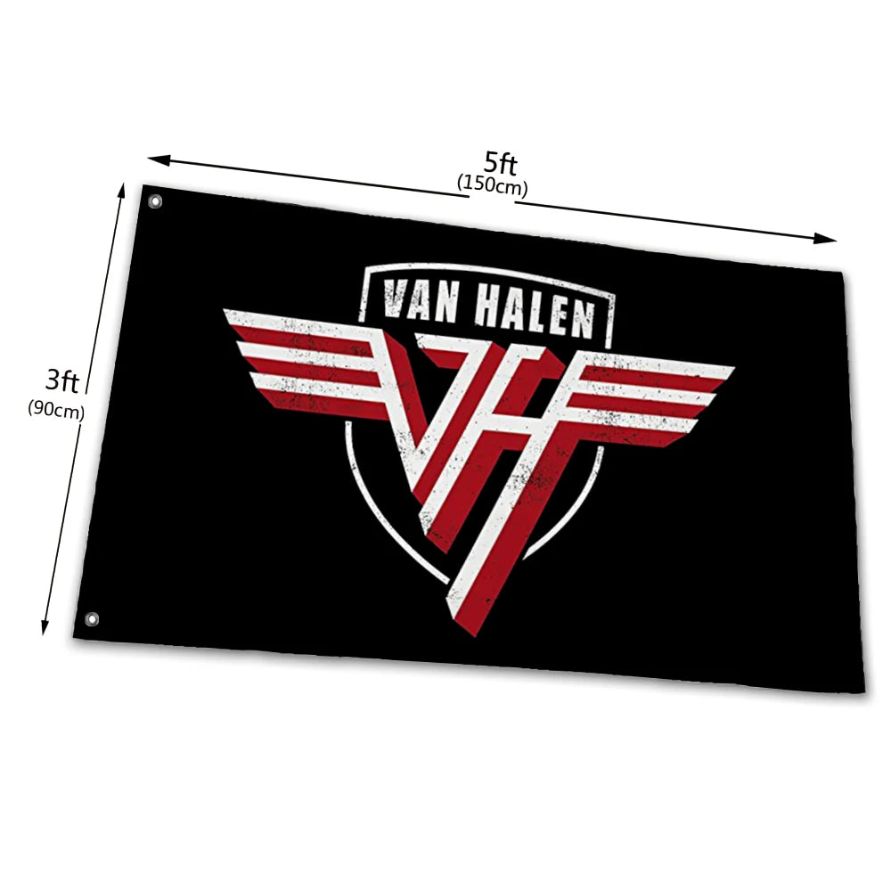 VAN HALEN Rock Band Flag – Eddie Van Halen EVH 5150 Custom Banner – 90x150cm Polyester Flag – Ultimate Tribute to Rock Legends - Premium banner from Lizard Vigilante - Just $17.99! Shop now at Lizard Vigilante