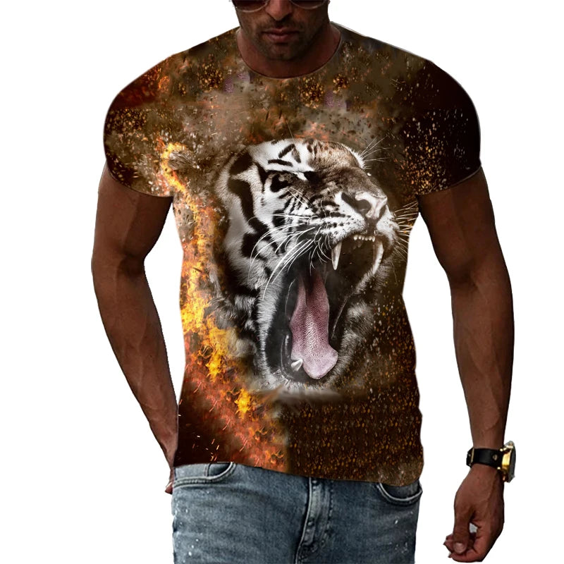 Men's Polyester Tiger Graphic T-Shirt - Premium T-shirt from Lizard Vigilante - Just $22.99! Shop now at Lizard Vigilante