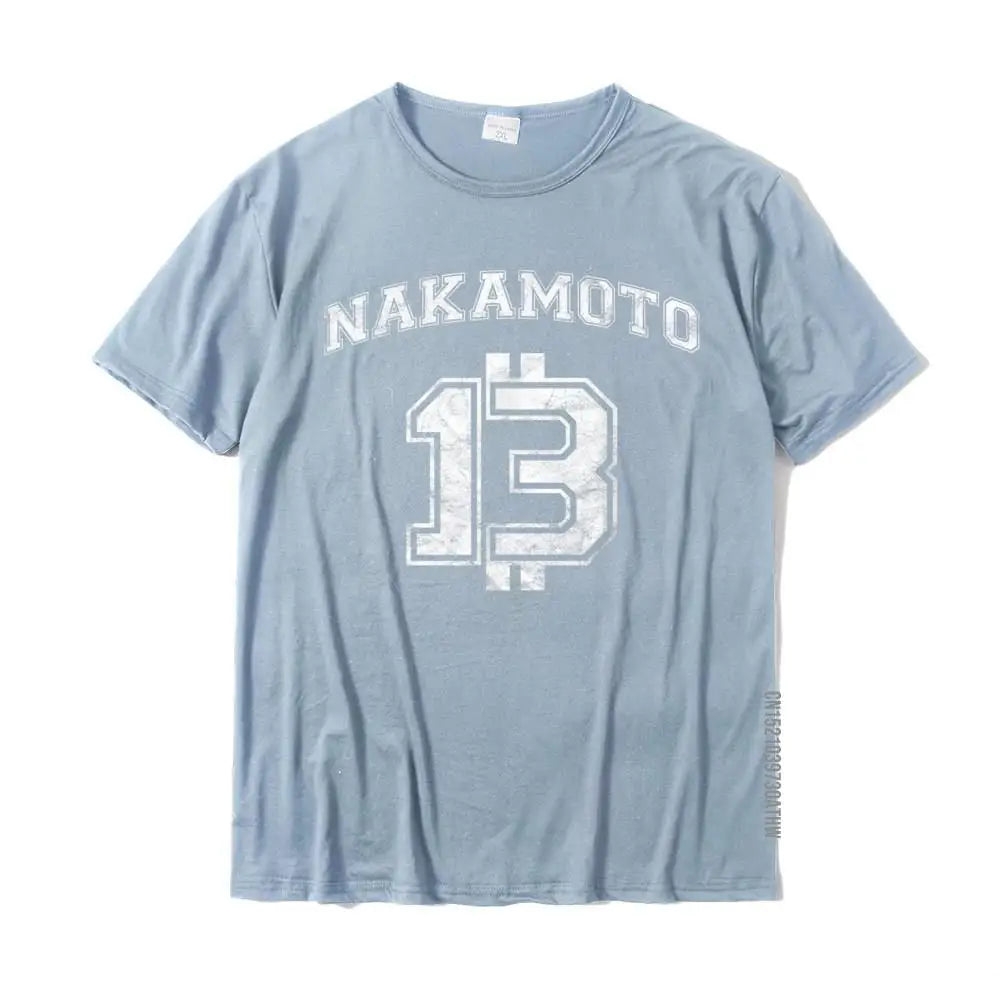Satoshi Nakamoto Bitcoin Distressed Logo T Shirt Oversized Cotton Casual Streetwear Tee