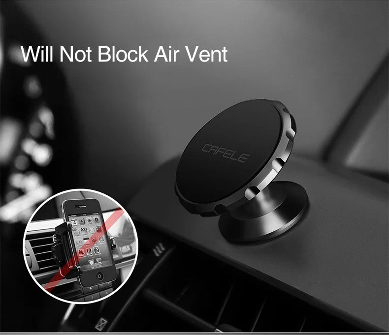 CAFELE Magnetic Car Phone Holder for iPhone 16 15 14 13 12 11 Car Mount Stand for Cell Phone Strong Magnet Power Aluminum Alloy
