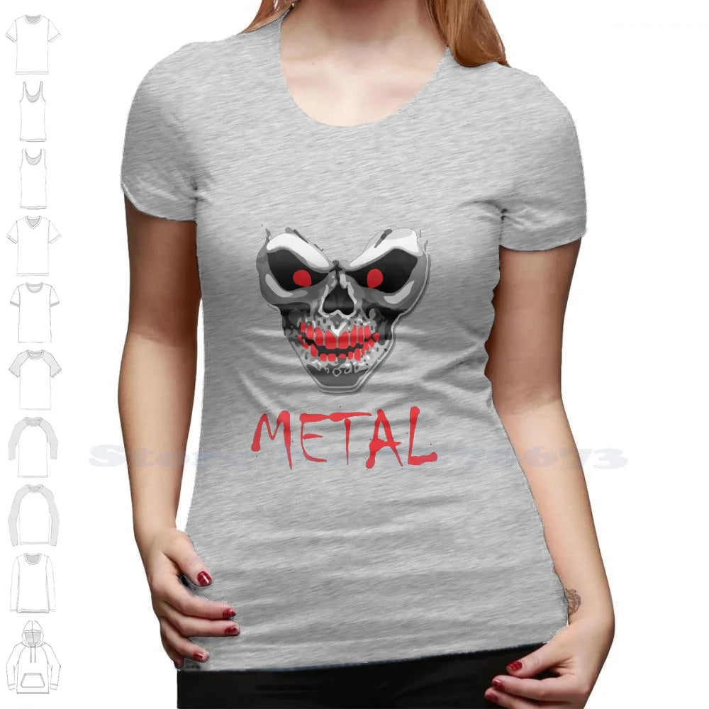 Heavy Metal Music Skull Devil 100% Cotton T-Shirt Heavy Metal Music Hard And Roll Dark Underground Emo Electric Guitar Case Cool - Premium T-Shirt from Lizard Vigilante - Just $21.99! Shop now at Lizard Vigilante