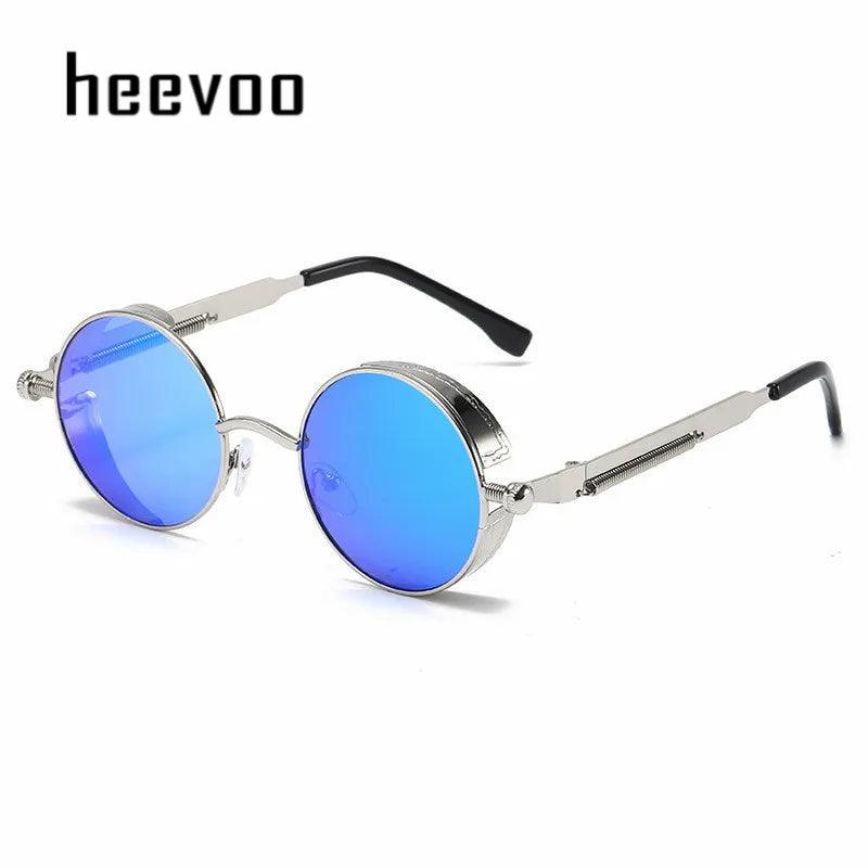 Metal Steampunk Sunglasses Men Women Fashion Round Glasses Brand Designer Vintage Sun Glasses High Quality Oculos de sol 2024 - Lizard Vigilante