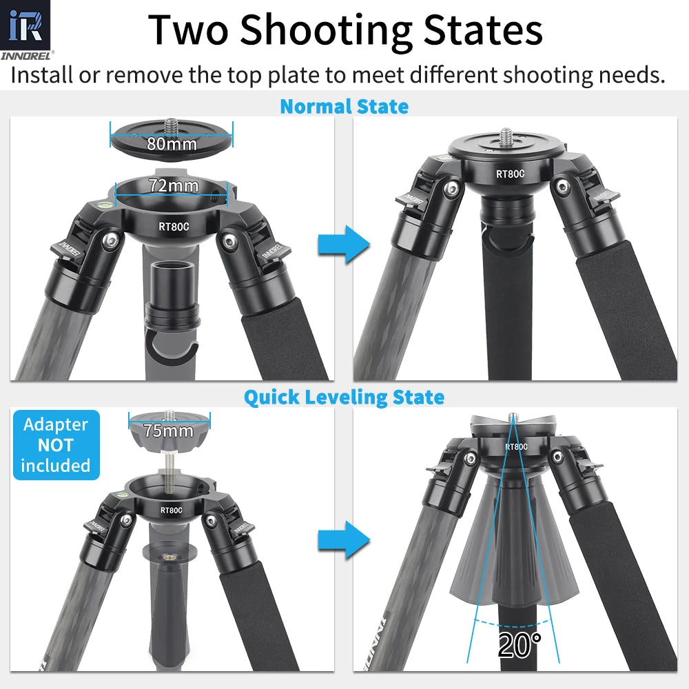 RT80C/NT324C Professional Carbon Fiber Tripod for DSLR Camera Video Camcorder Heavy Duty Birdwatching Camera Stand Bowl Tripod - Premium tripod from Lizard Vigilante - Just $318.99! Shop now at Lizard Vigilante