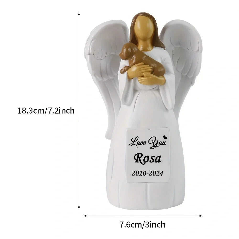 Resin Statue Decorations, Figurines, Resin Molds, Garden and Courtyard Art Sculpture Decorations for Angels Holding Dogs