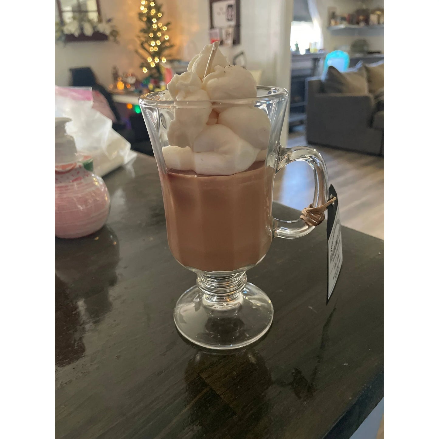 TD Indoor Coffee Latte Scented Candle Smokeless Gel Jelly Wax Custom Cube Shape with Fruit Pattern for Valentine's Day Holidays