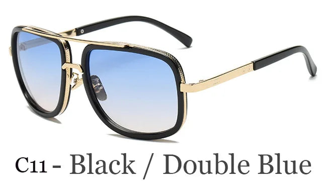 Big Frame Retro Unisex Sunglasses – Vintage Metal Sun Glasses for Men & Women - Premium sunglasses from Lizard Vigilante - Just $34.99! Shop now at Lizard Vigilante