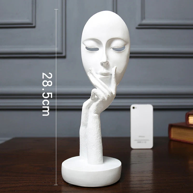 3D Face Mask Abstract Sculpture, Home Decoration Statue, Table Decorations Accessories, Art Figurine, Living Room Decor