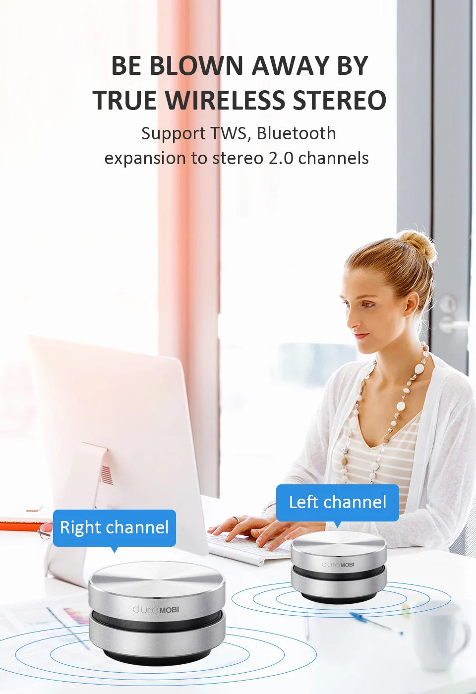 Bone Conduction Speaker Vibration Bluetooth Stereo Audio Digital TWS Wireless Smallest Portable DURAMOBI Humbird Speaker