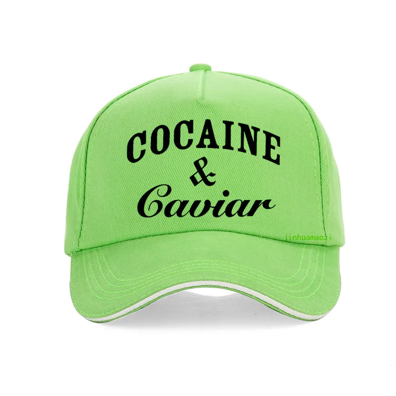 Cocaine & Caviar Baseball Cap Men Women Fashion Sport Casual Golf Cap High Quality Cotton adjustable Snapback hats - Premium cap from Lizard Vigilante - Just $23.99! Shop now at Lizard Vigilante