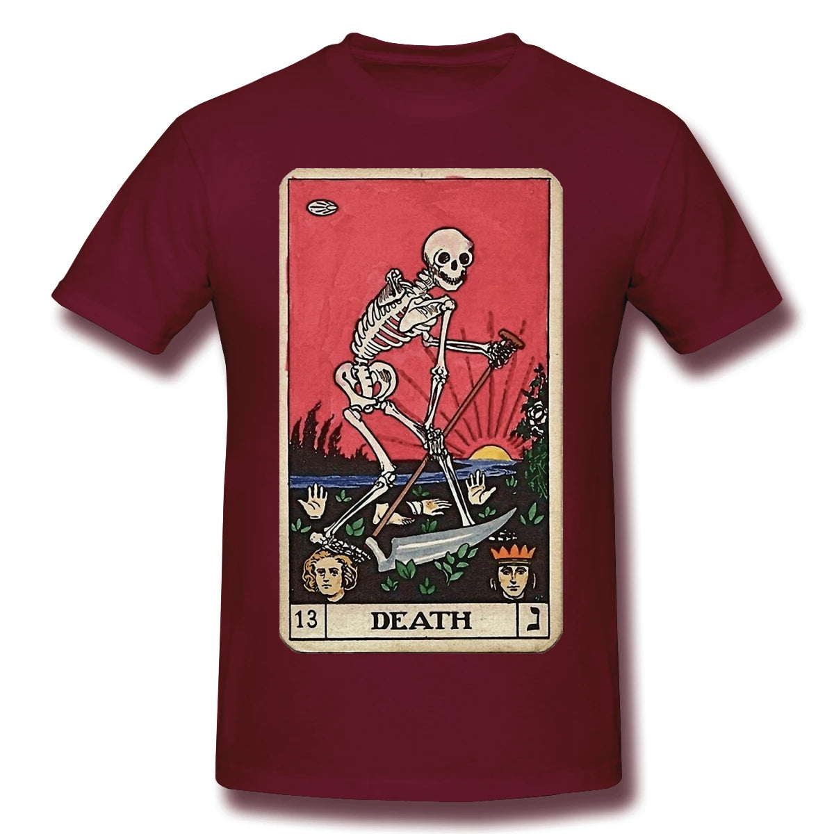 Death Tarot Card Gothic T-Shirts for Men Funny Crewneck Cotton T Shirt - Lizard Vigilante