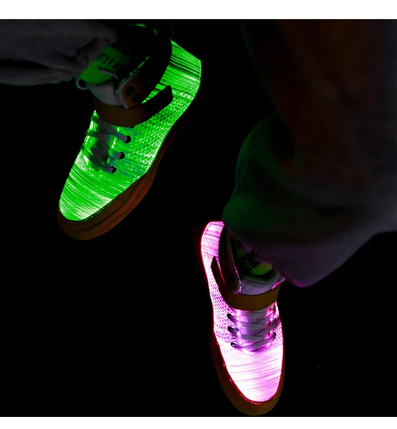 UncleJerry 2020 New Fiber Optic Shoes big boys girls and adult USB Rechargeable Glowing Sneakers Party Shoes Cool Street Shoes - Premium  from Lizard Vigilante - Just $73.99! Shop now at Lizard Vigilante