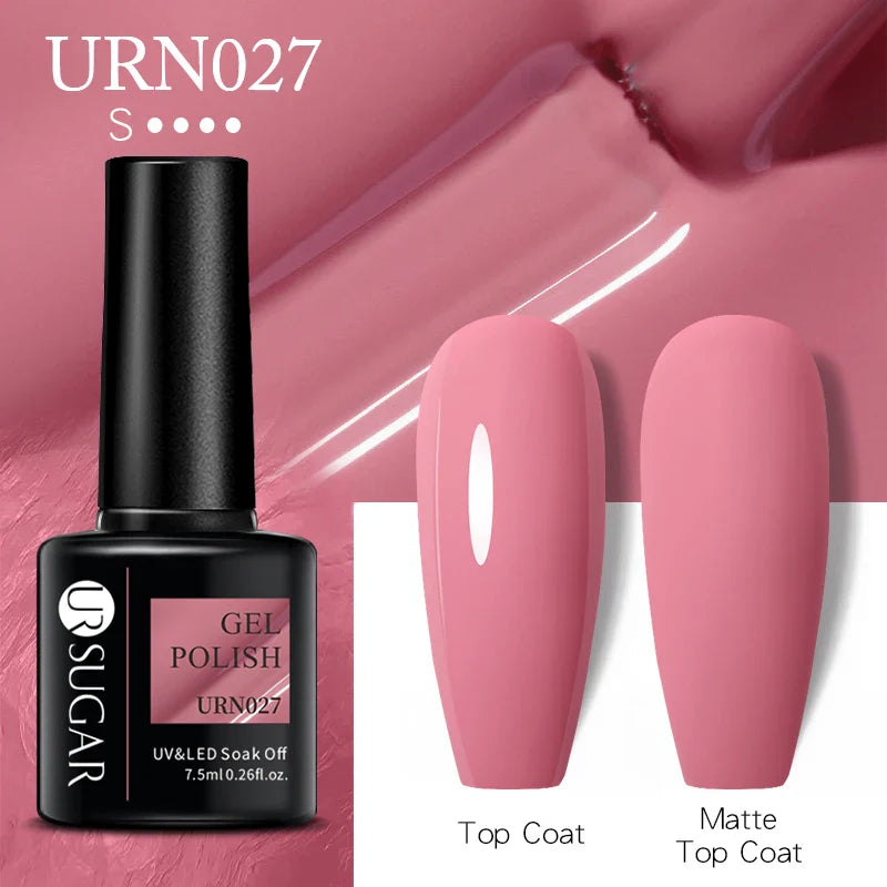 UR SUGAR 7.5ml Nude Glitter Color Gel Nail Polish Winter Warm Color Series Semi-permanent Varnish Professionals Manicure