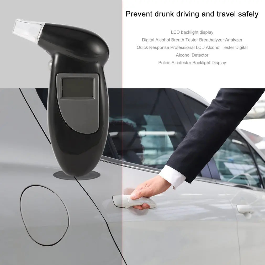 Stop Drunk Driving! Advanced Backlight Digital Alcohol Tester Digital Alcohol Breath Tester Breathalyzer Analyzer LCD Detector Backlight Light Hot - Lizard Vigilante