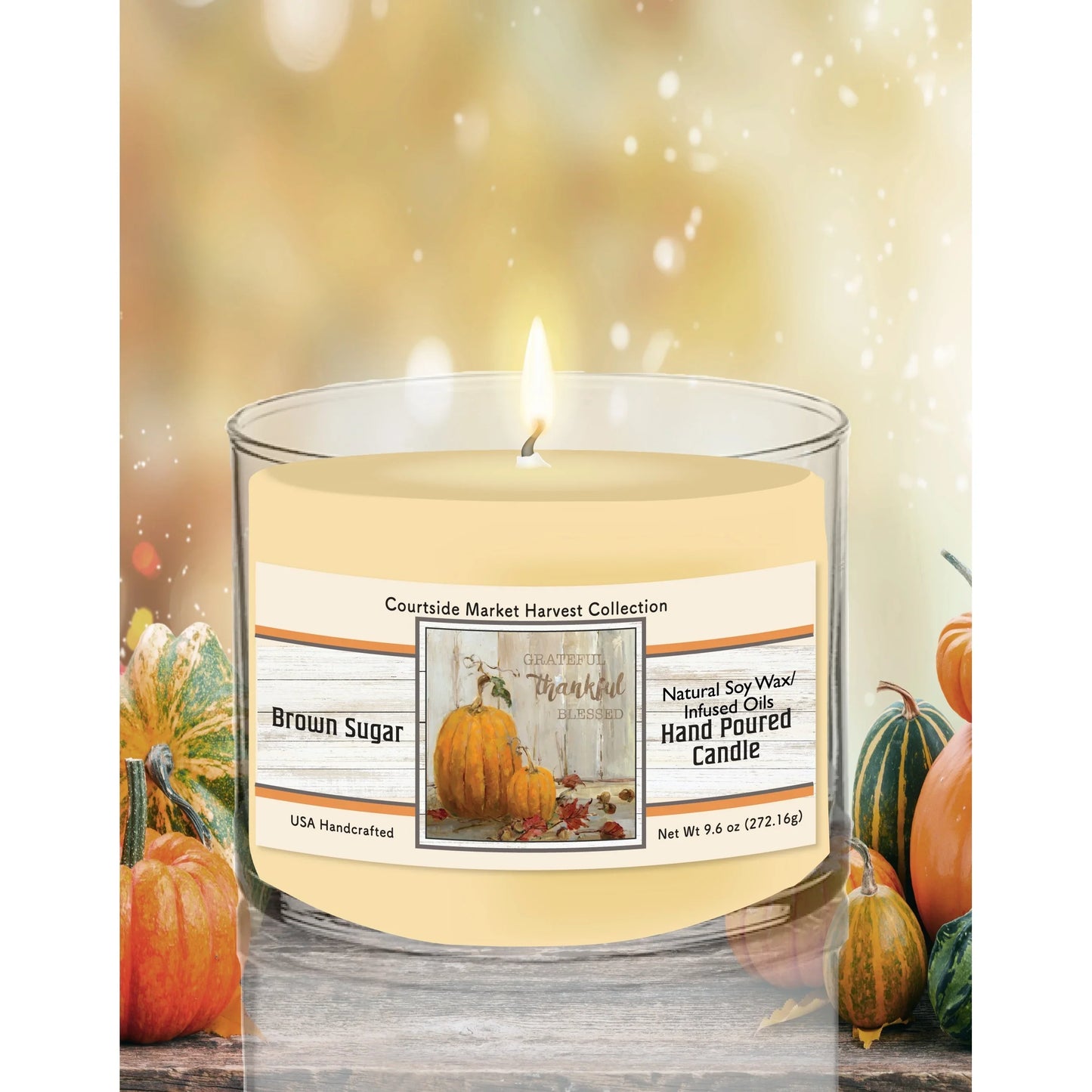 TD Courtside Market Pumpkin Patch Soy Wax Scented Candle Glass Jar