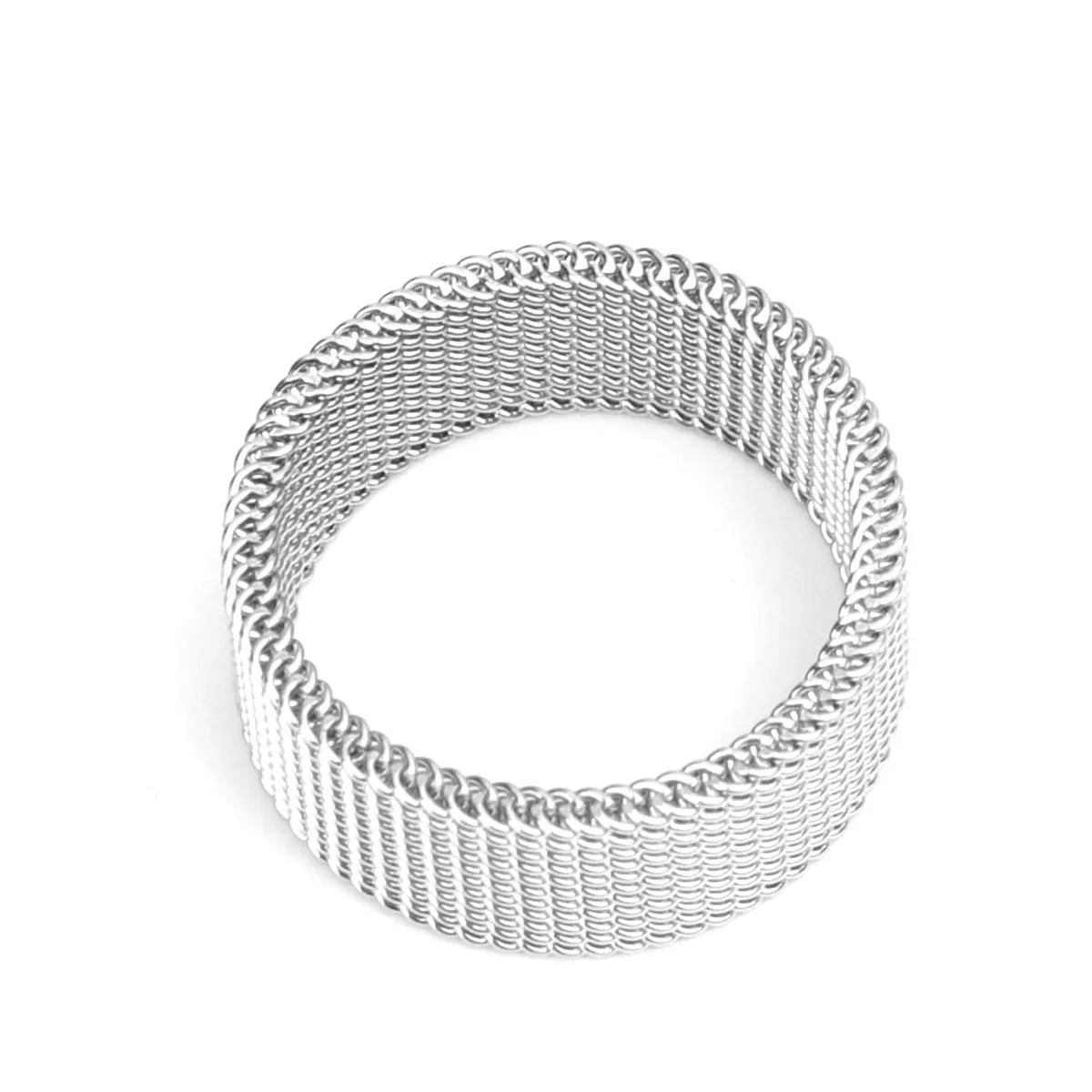 1 Piece Punk Circle Twist Weaving Joint Ring 304 Stainless Steel Unadjustable Silver Color Geometric Twist Minimalist Jewelry - Premium ring from Lizard Vigilante - Just $17.99! Shop now at Lizard Vigilante