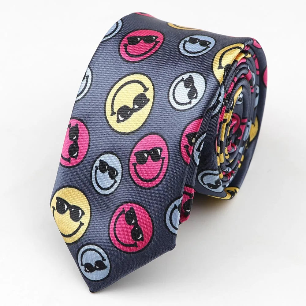Midnight Soundcheck Skinny Tie – Color Blast Music Notes & Piano Neck Tie For Stage Misfits And Loud Offices