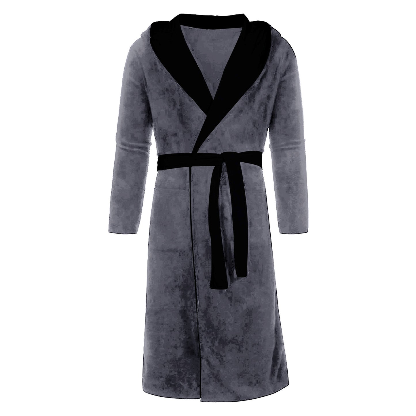 Men’s Casual Kimono Bathrobe – Flannel Hooded Sleepwear, Plus Size Available - Premium Robe from Lizard Vigilante - Just $32.88! Shop now at Lizard Vigilante