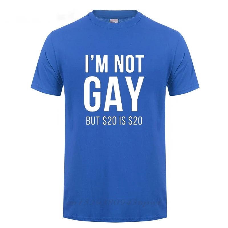 I'm Not Gay But 20 is 20 Funny T-shirt For Man Bisexual Lesbian LGBT Gay Pride Birthdays Party Gifts Cotton T Shirt - Lizard Vigilante