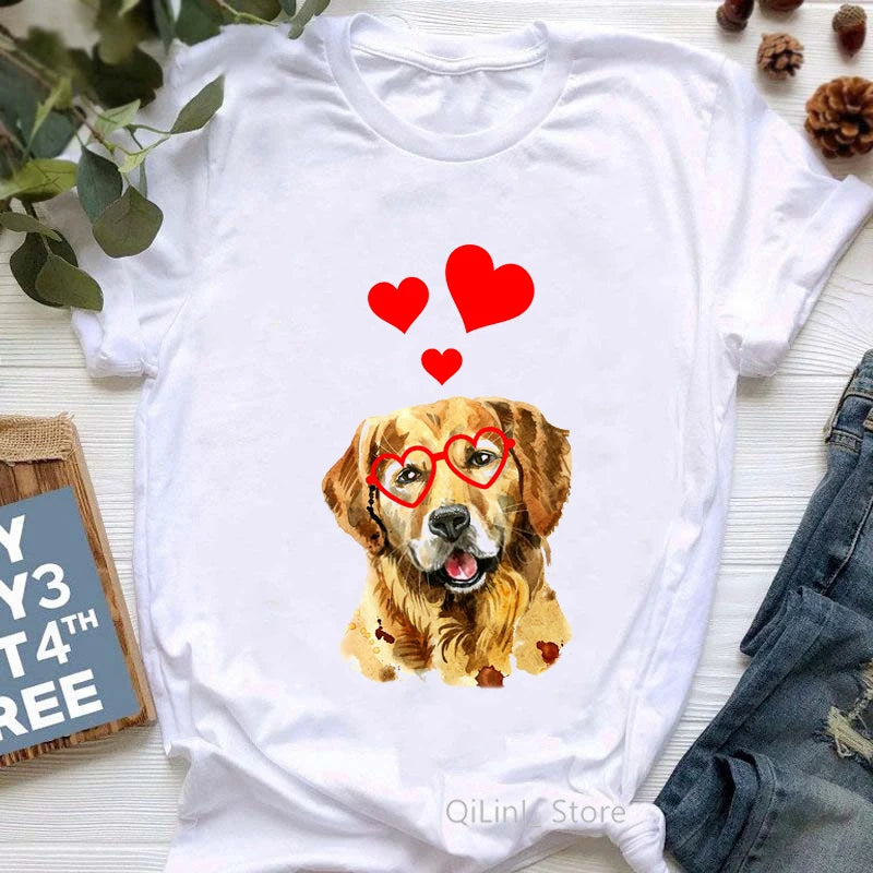 Golden Retriever Queen Dog Mom Summer Graphic Tee