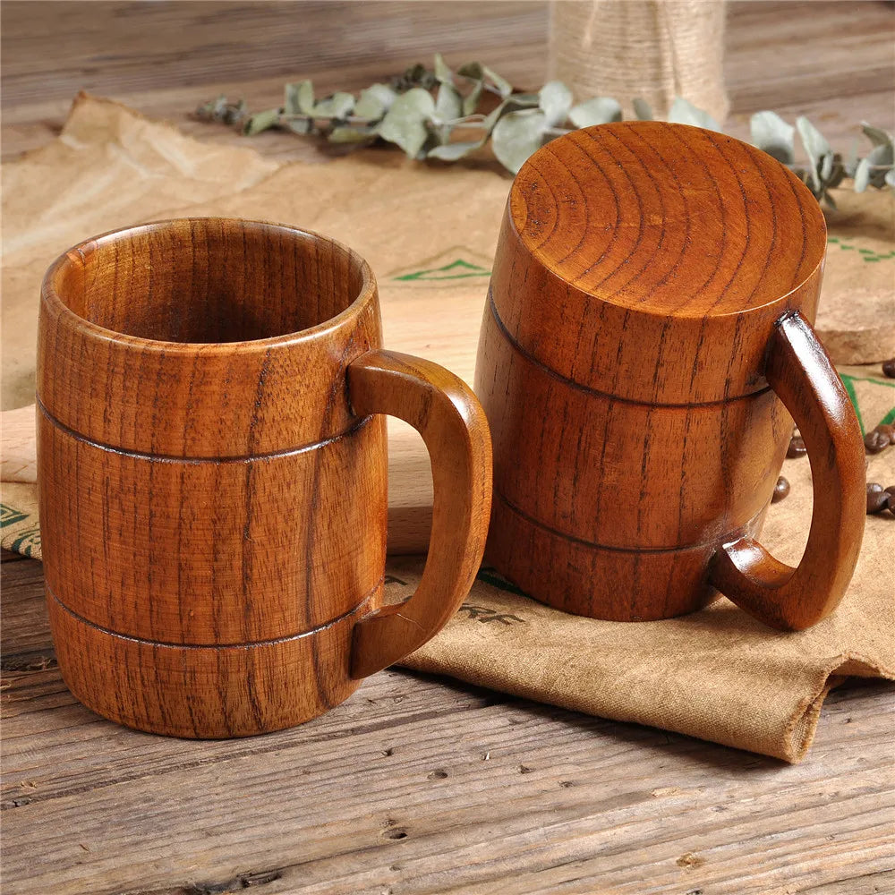 Epic Viking Wooden Beer Mug Tankard - Rustic Barrel Stein for Men & Women - Perfect for Beer, Coffee, Milk, or Tea - Drink Like a Legend! - Premium mug from Lizard Vigilante - Just $17.88! Shop now at Lizard Vigilante