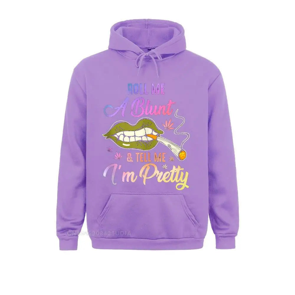 Roll Me A Blunt And Tell Me I'm Pretty – Funny Weed Lover Anime Hoodie for Students - Premium Long-sleeve hoodie from Lizard Vigilante - Just $38.88! Shop now at Lizard Vigilante