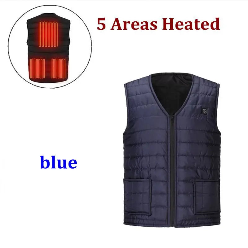 11 Area USB Heating Vest Men/Women Casual V-neck Heated Vest Smart Control Temperature Heating Jacket Cotton Coat Winter Hunting - Premium  from Lizard Vigilante - Just $35.88! Shop now at Lizard Vigilante